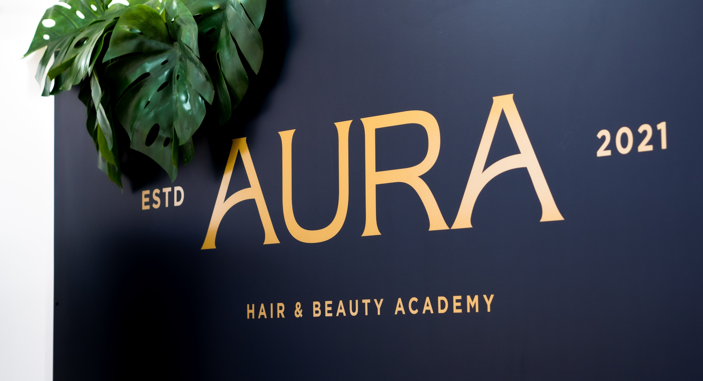 AURA hair & beauty salon logo design by Root Studio