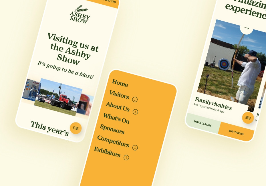Agricultural show website design by Root Studio