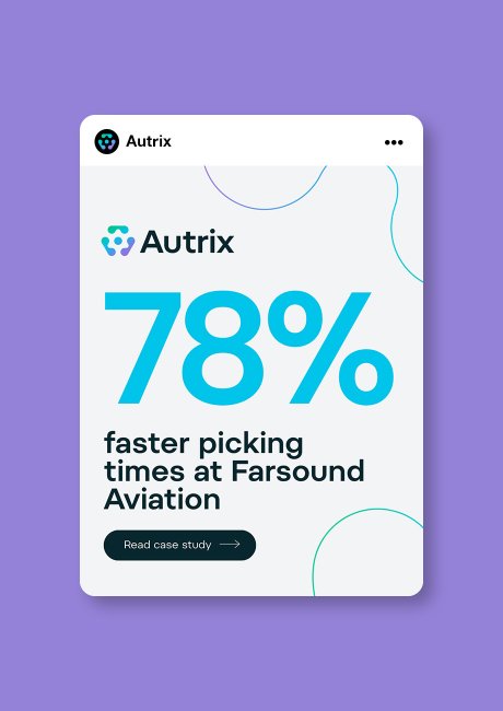 Autrix warehouse automation social media template design