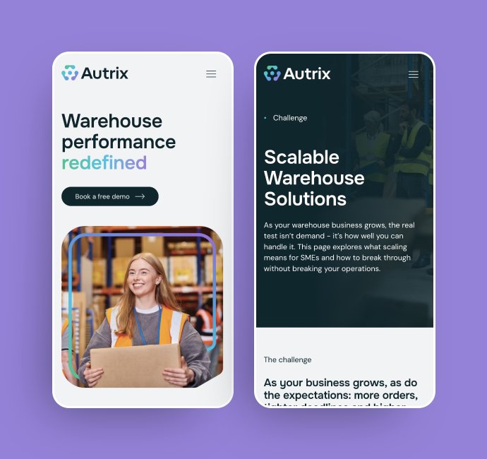 Autrix warehouse automation website design