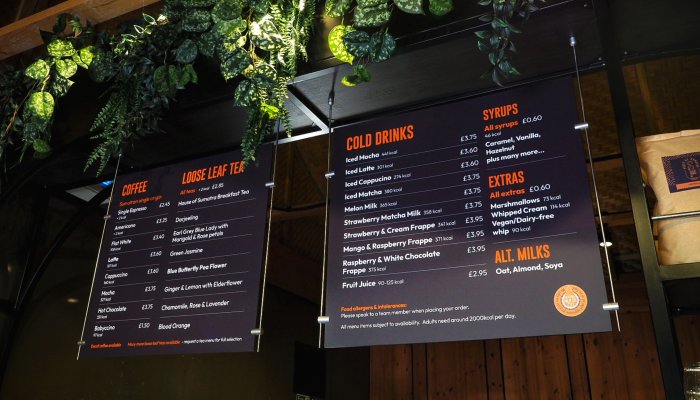 Chester Zoo coffee house menu design