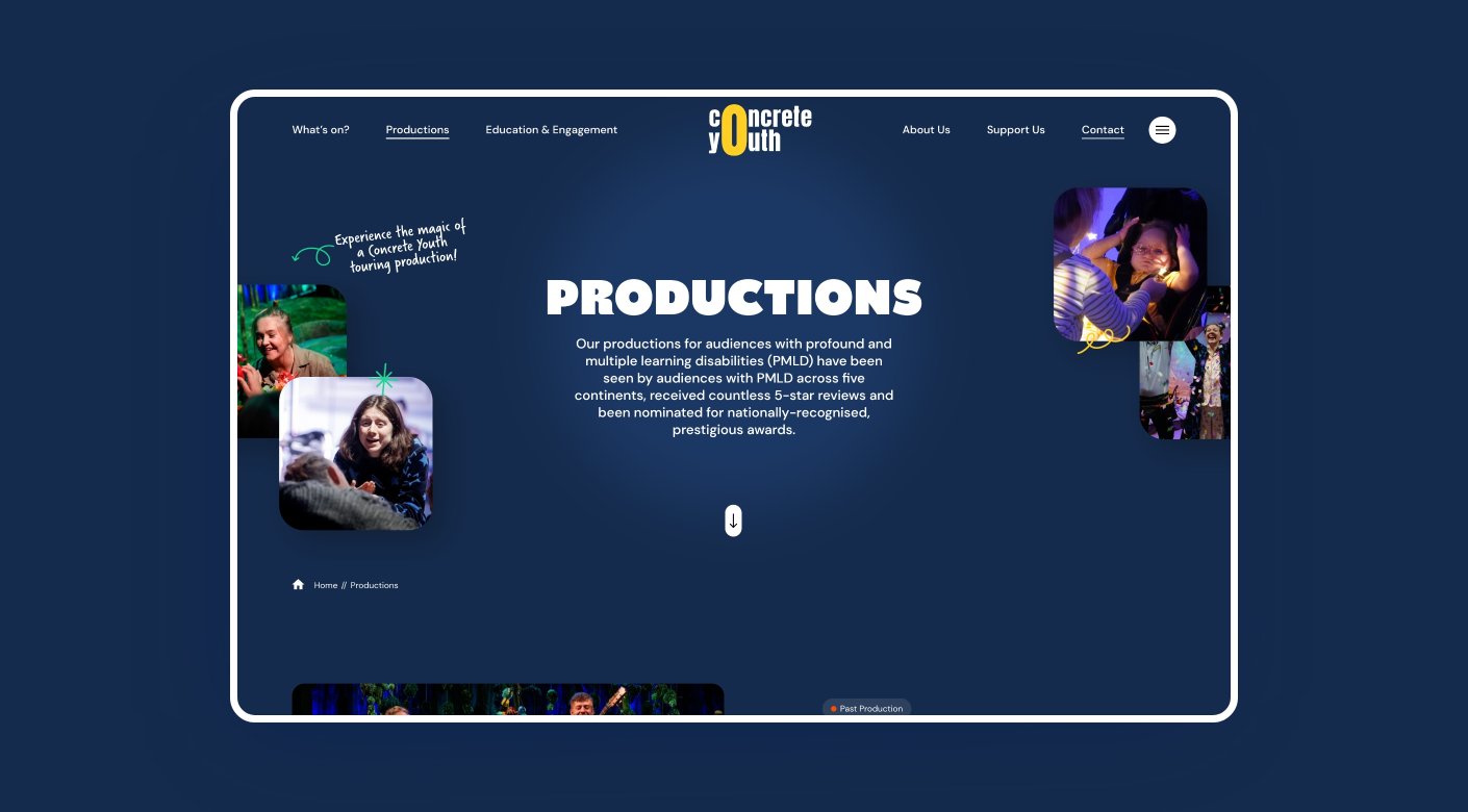 Concrete Youth not for profit charity website design by Root Studio