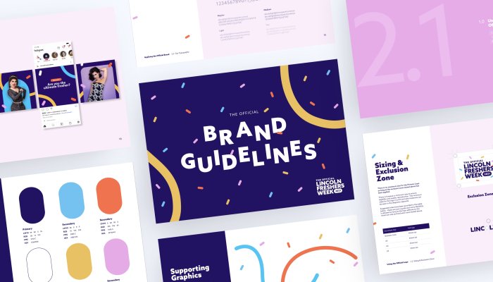 Lincoln Student Union brand guidelines design by Root Studio