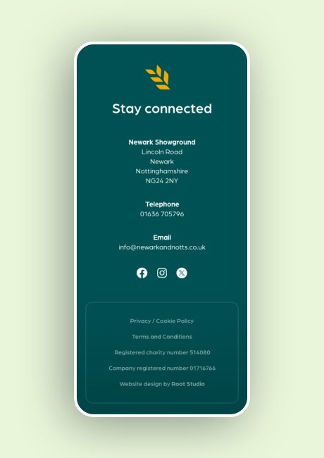 Newark & Notts Agricultural Society website design by Root Studio