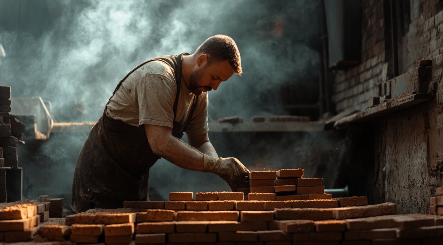 Man making bricks