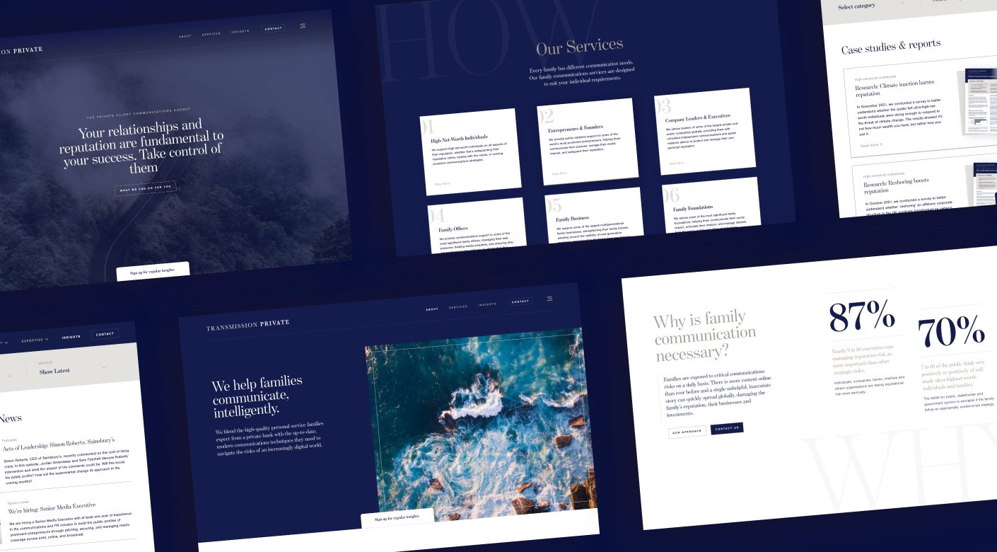 Website design for London based PR & Marketing firm