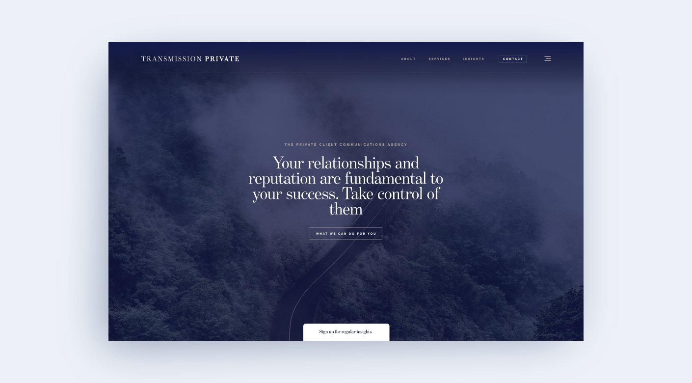 Website design for London PR & Communications firm