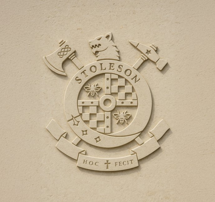 Stoleson wolf family crest design