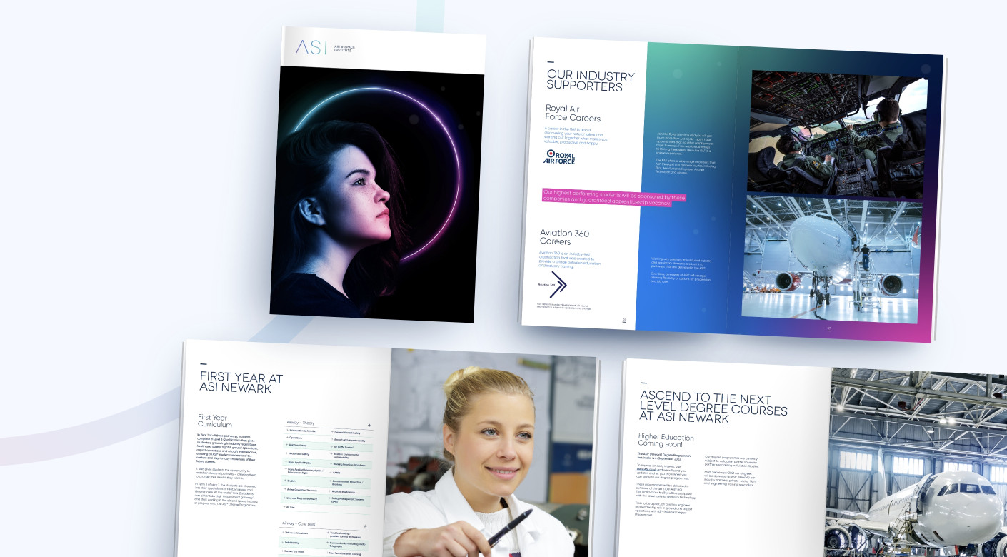 Air Space Institute ASI prospectus design by Root Studio