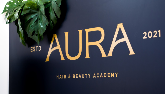 AURA hair & beauty salon logo design by Root Studio