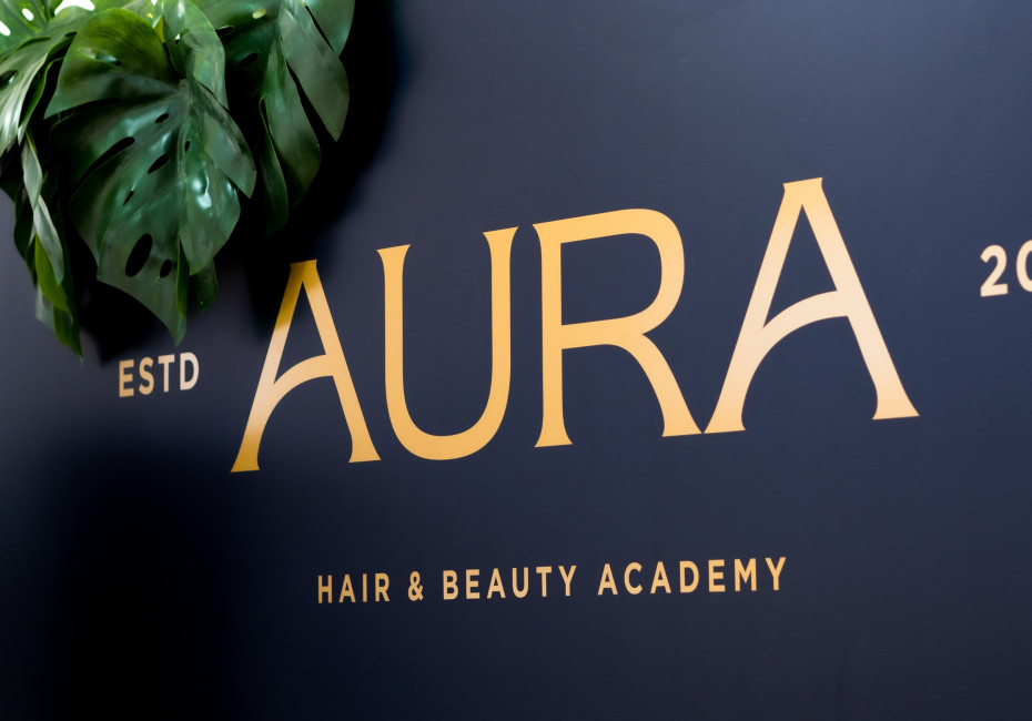 AURA hair & beauty salon logo design by Root Studio