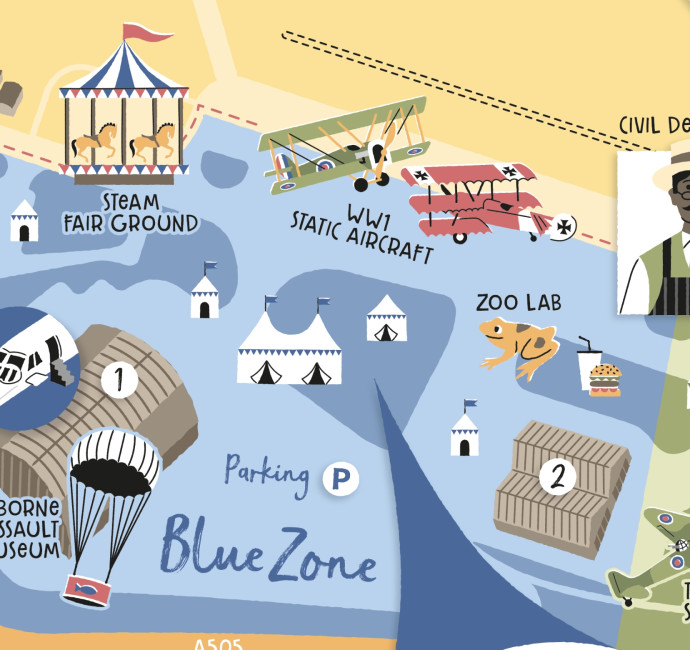 Air show illustrated map