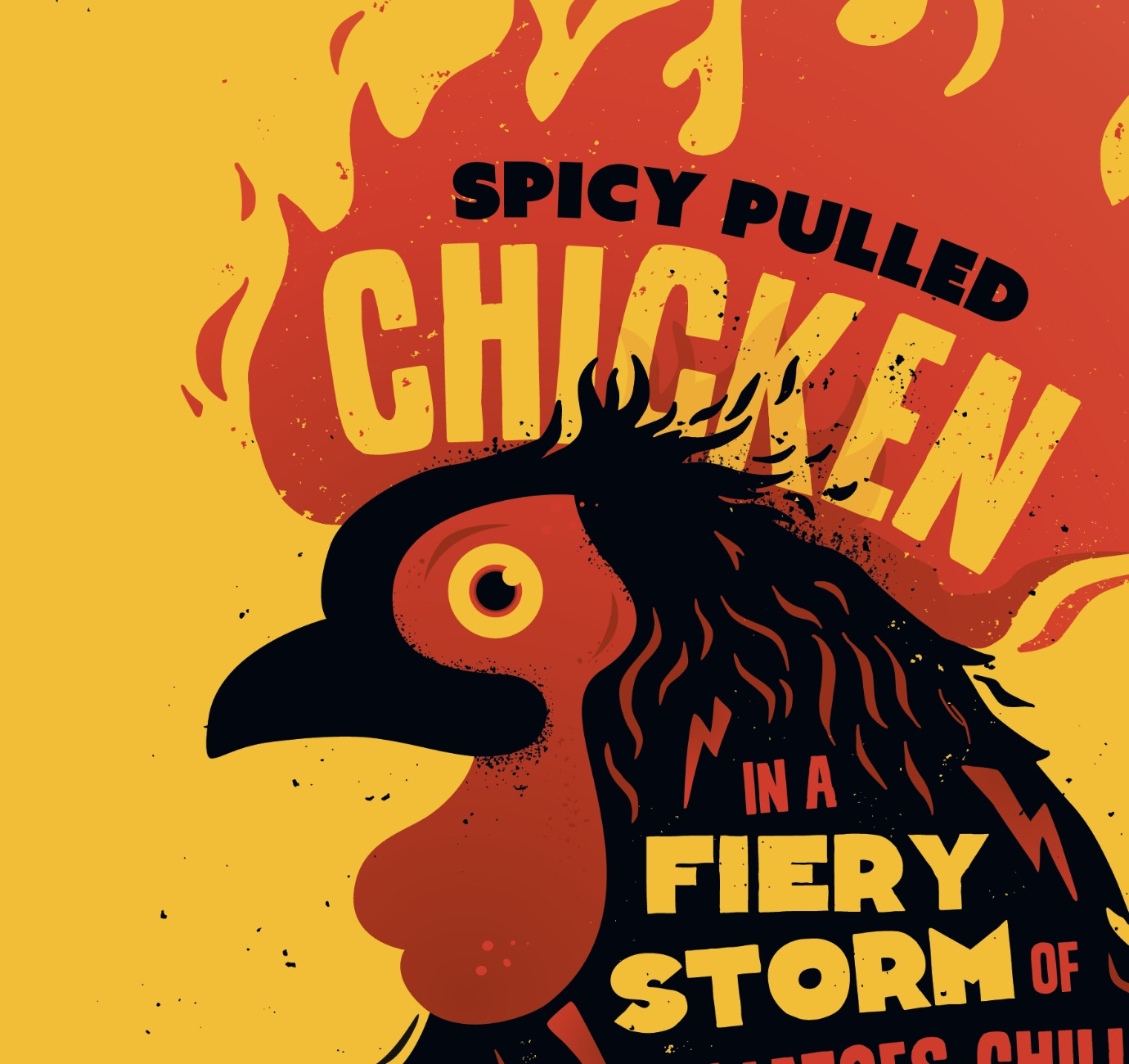 Spicy pulled chicken poster design by Root Studio