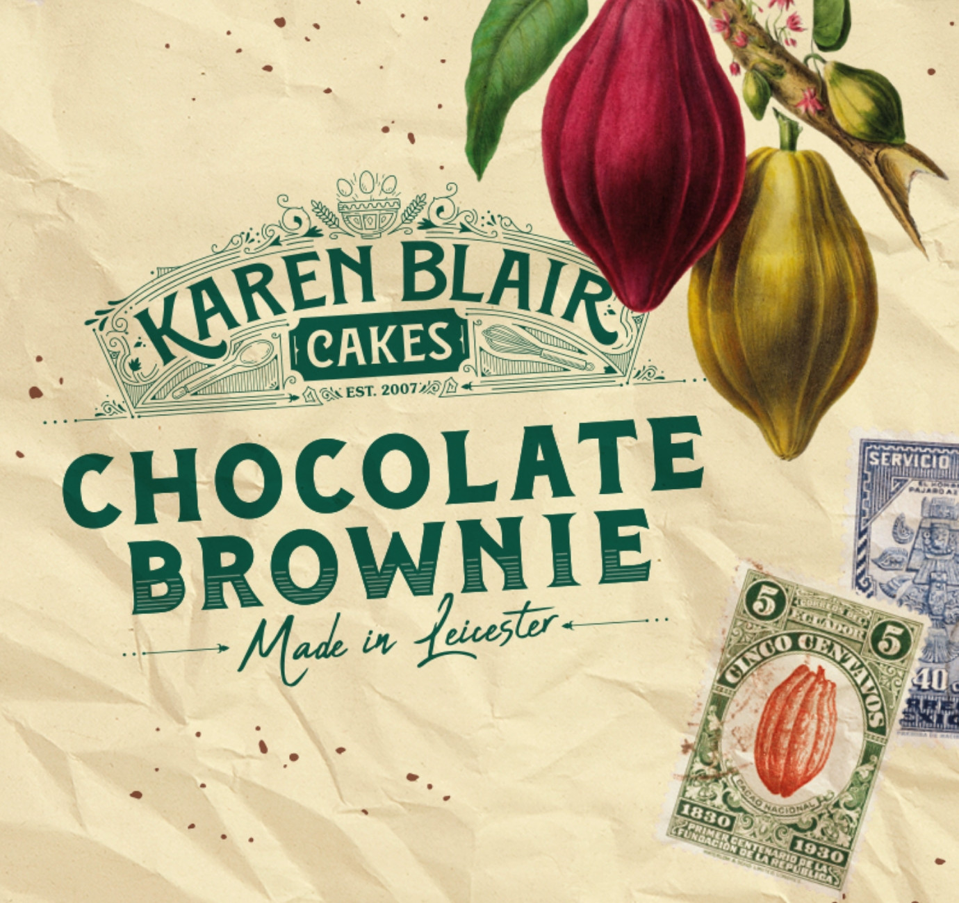 Karen Blair Cakes vintage packaging design by Root Studio