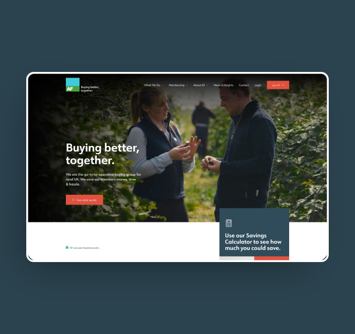 AF Group farming cooperative website design by Root Studio, Lincoln