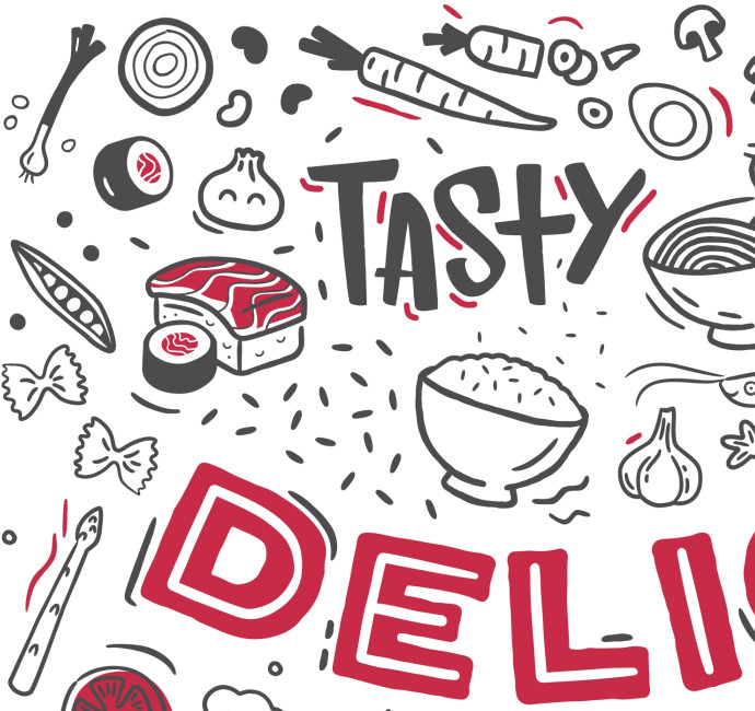 Restaurant wall mural design