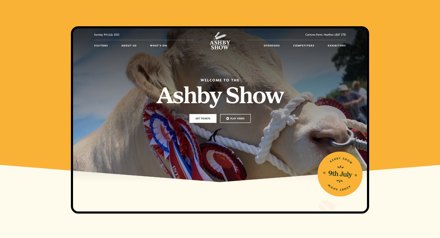 Ashby Show website design by Root Studio
