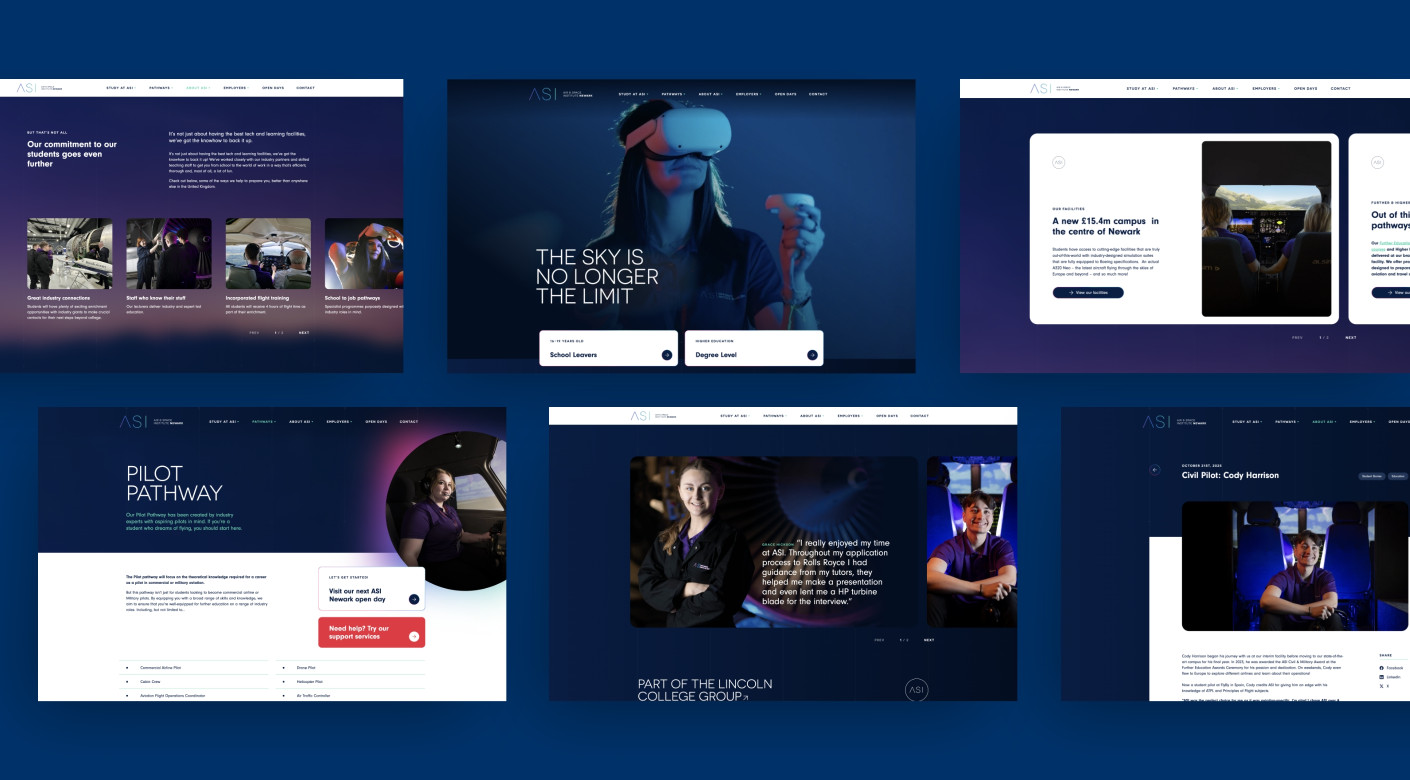 ASI college website design by Root Studio