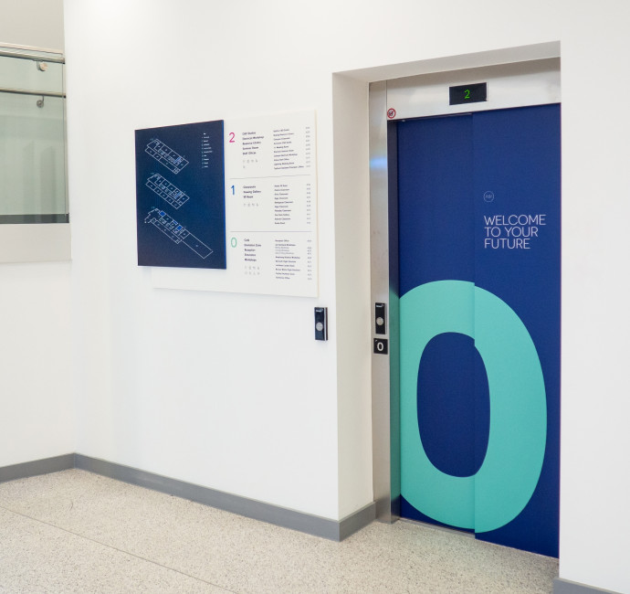 Map and lift door signage design