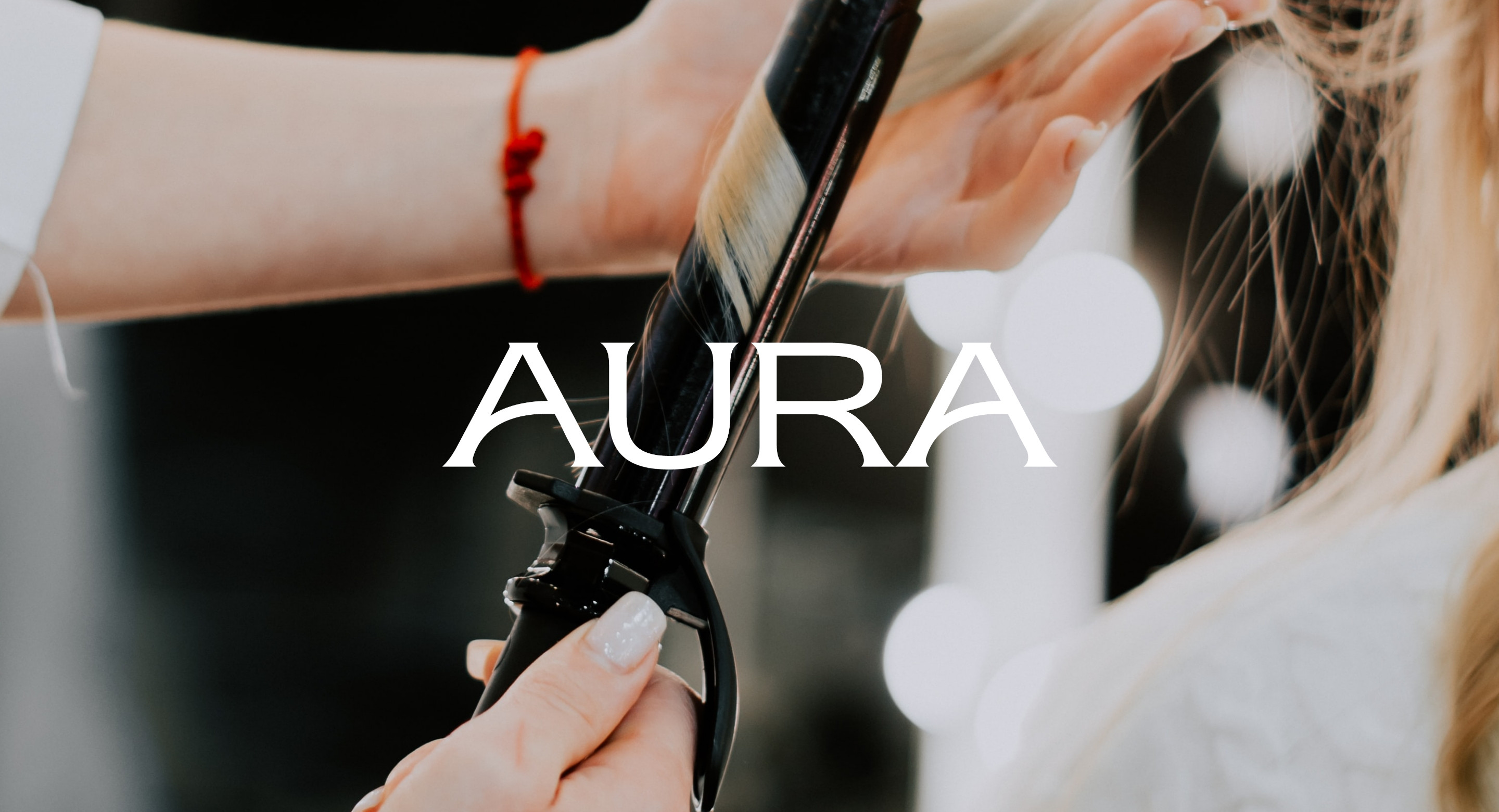 AURA Hair & Beauty logo branding design by Root Studio