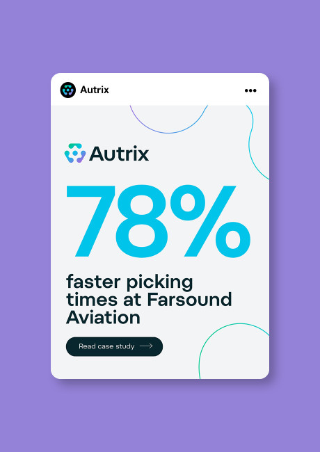 Autrix warehouse automation social media template design