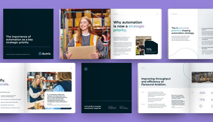 Autrix warehouse automation brochure design