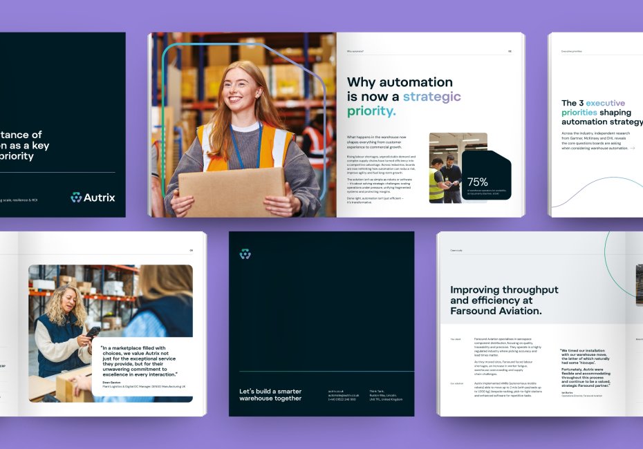 Autrix warehouse automation brochure design