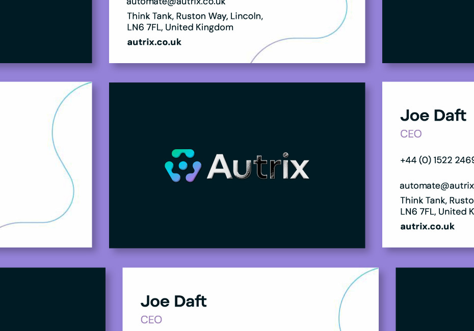 Autrix warehouse automation business card design