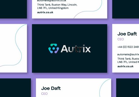Autrix warehouse automation business card design