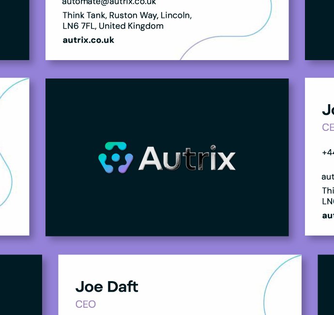 Autrix warehouse automation business card design