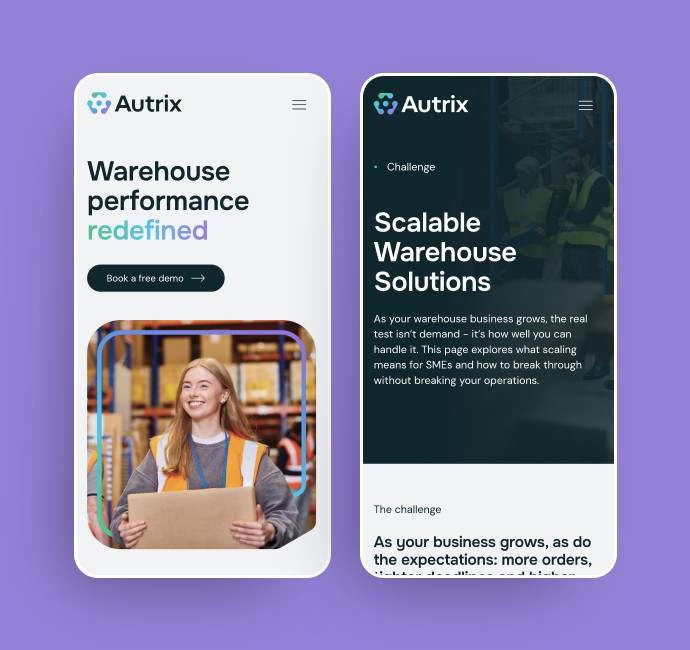 Autrix warehouse automation website design