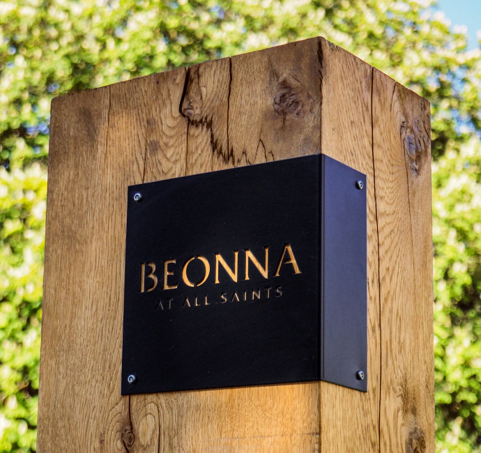 Wooden post sign