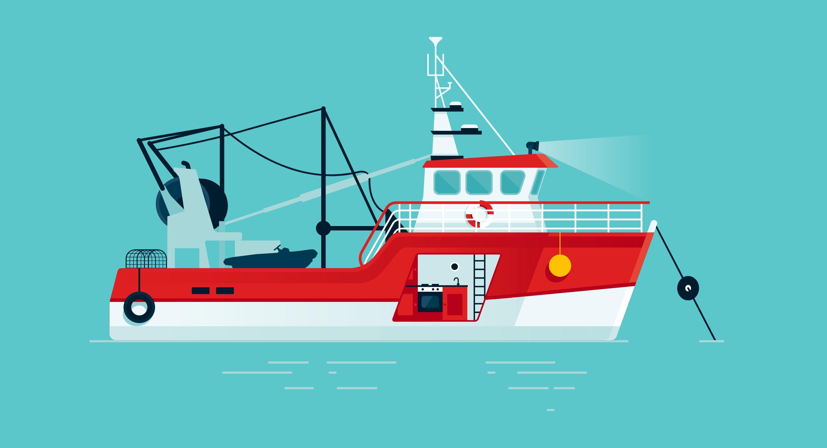 Boat illustration by Root Studio