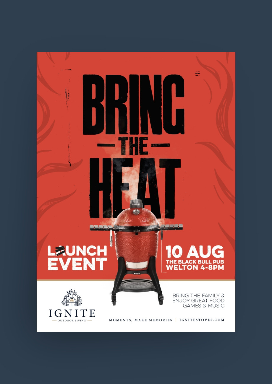 Bring the heat BBQ poster design by Root Studio