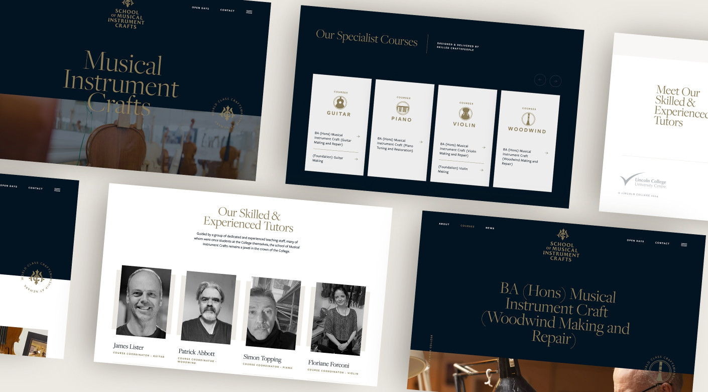 School of Musical Instrument Crafts website design