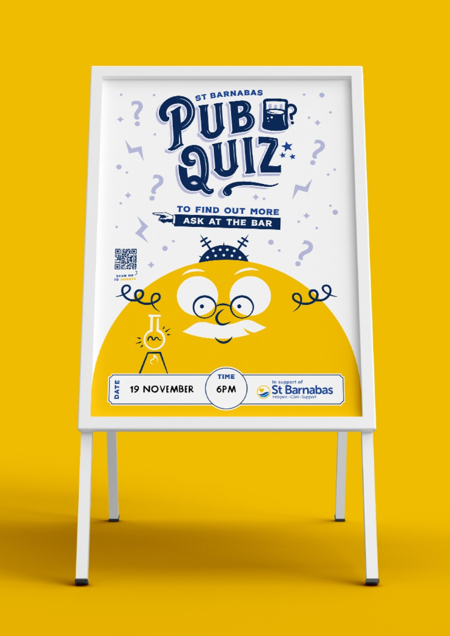 St Barnabas Hospice charity pub quiz poster design