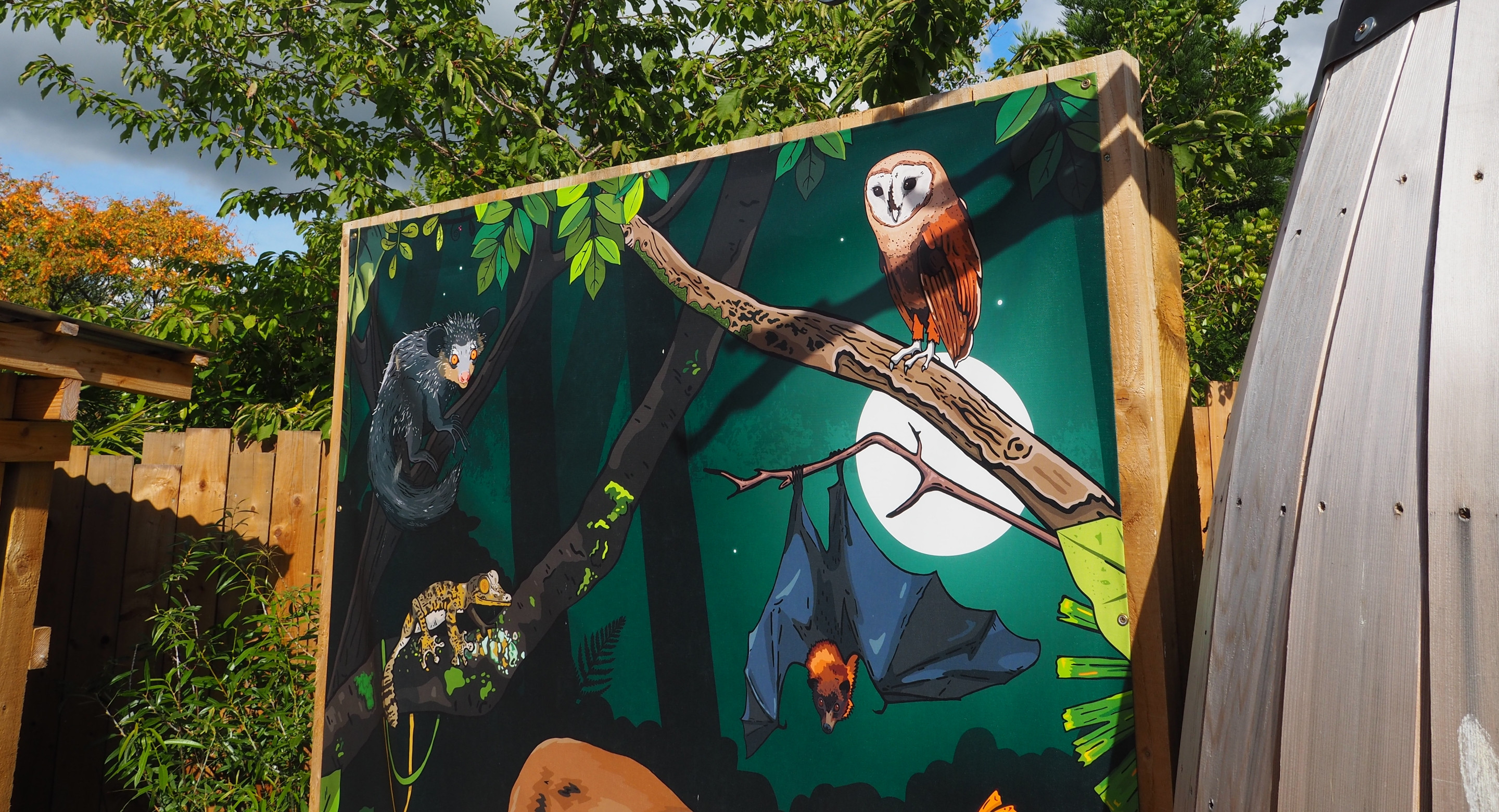 Chester Zoo illustrated night mural by Root Studio