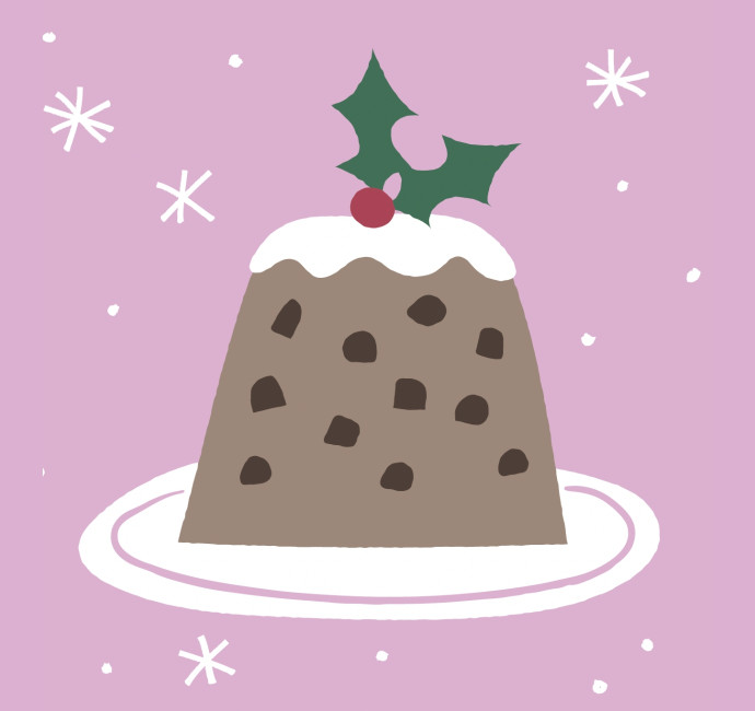 Christmas pudding illustration