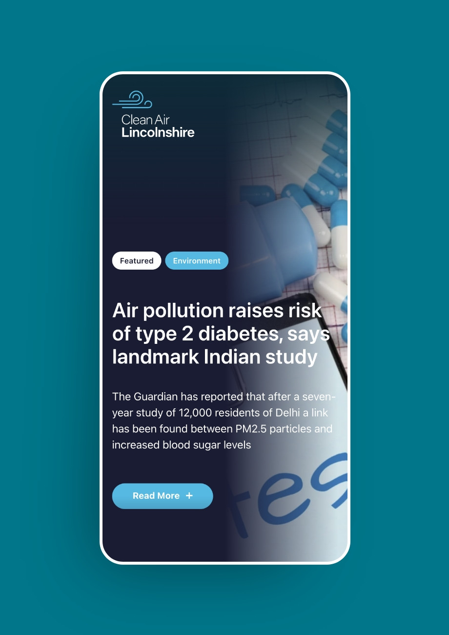 Clean Air Lincolnshire web design by Root Studio