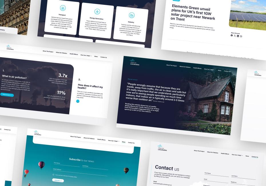 Clean Air Lincolnshire website design by Root Studio Lincoln
