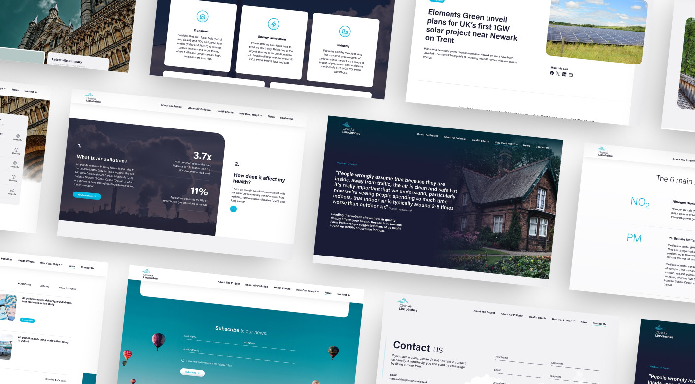 Clean Air Lincolnshire website design by Root Studio Lincoln