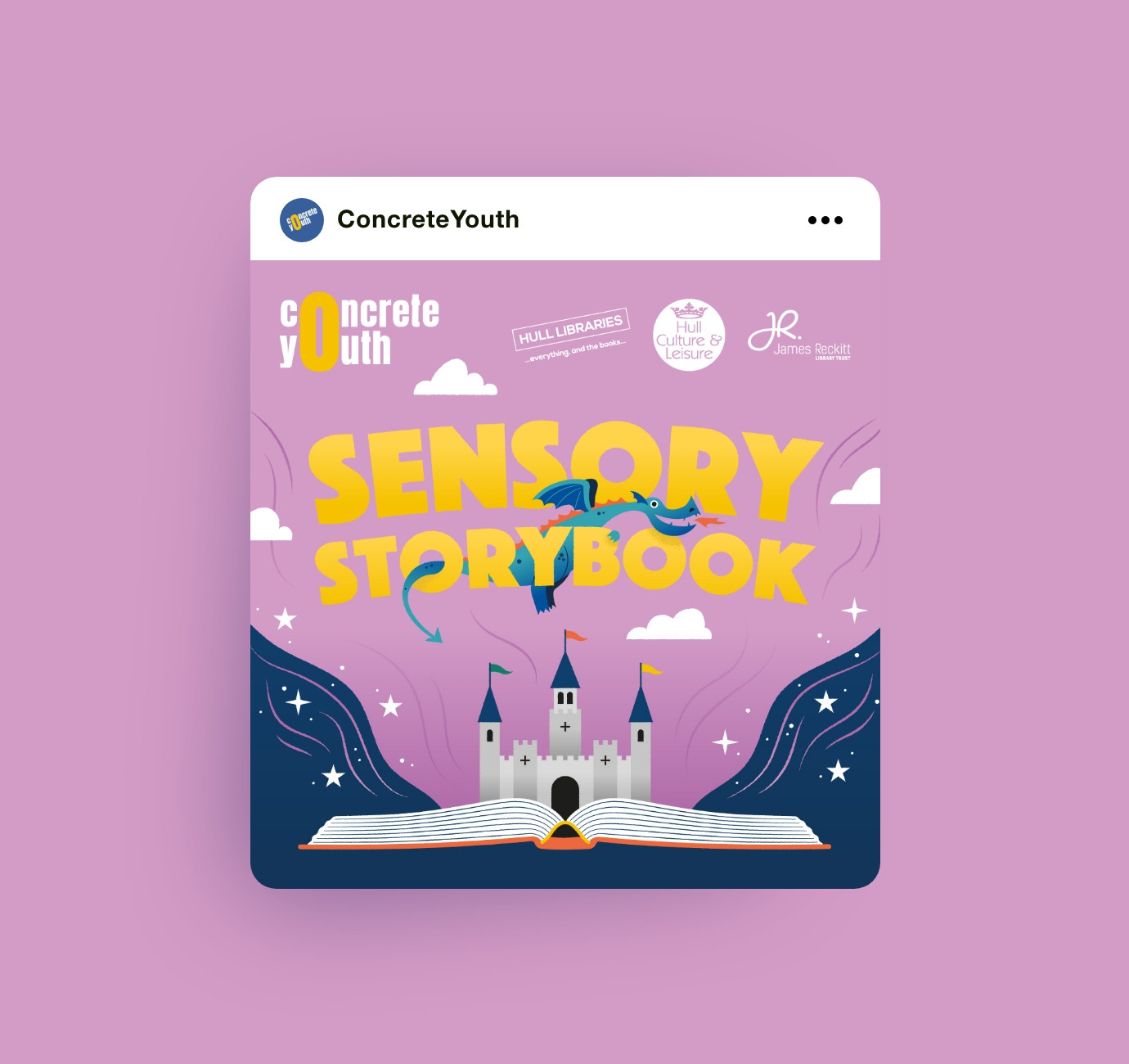 Concrete Youth charity Sensory Storybook social media design by Root Studio