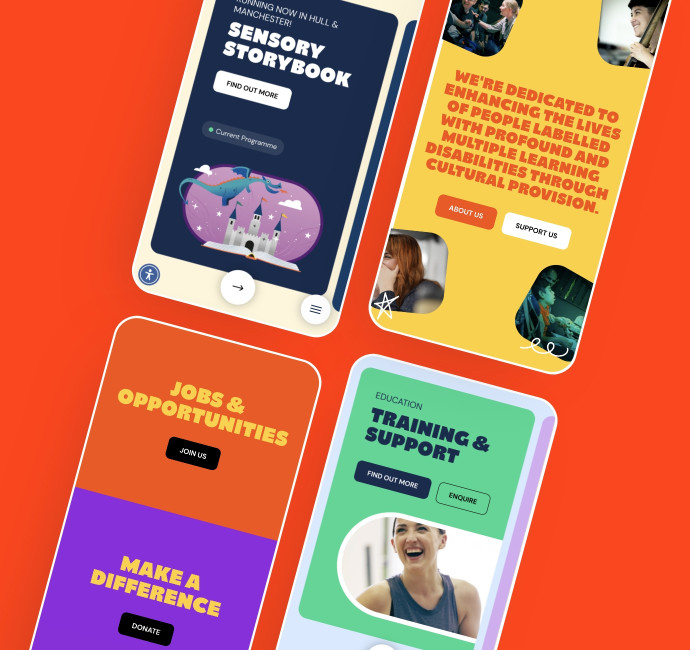 Website design agency example - colourful charity website