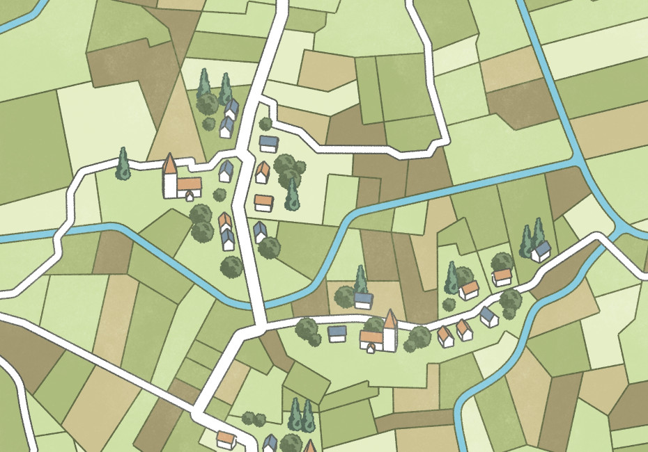 Walking route illustrated map