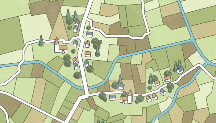 Walking route illustrated map