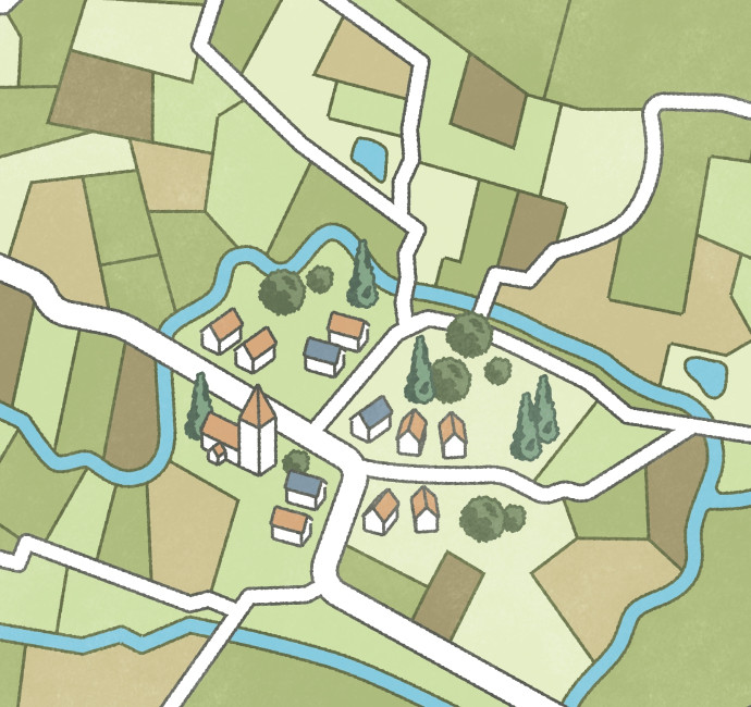 Walking route illustrated map
