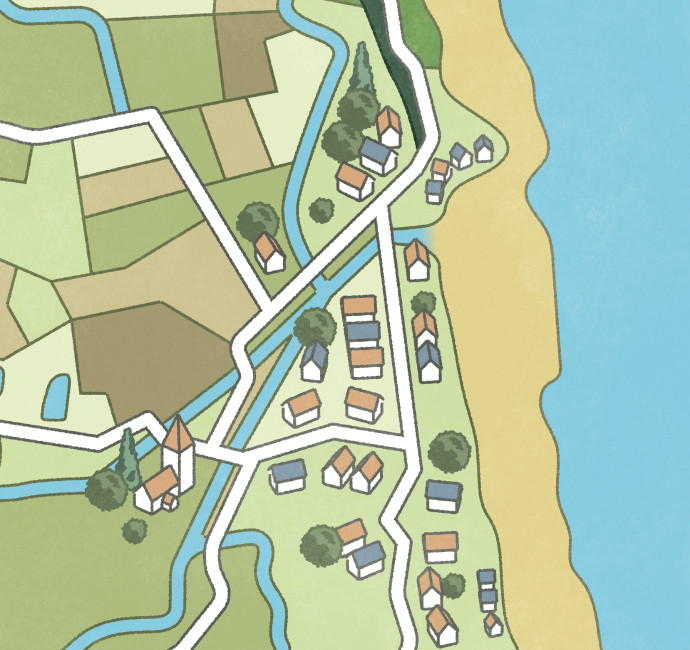 Walking route illustrated map