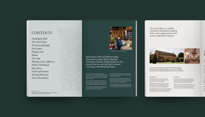 Doddington Hall brochure design by Root Studio