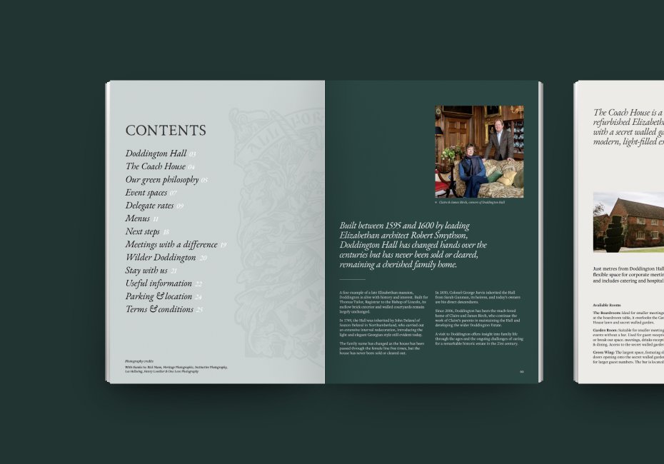 Doddington Hall brochure design by Root Studio