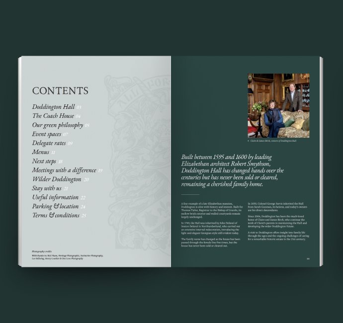 Doddington Hall brochure design by Root Studio